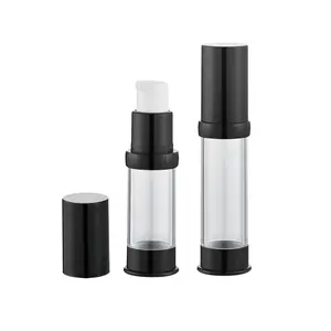 Atacado 5ml 15ml 30ml Alto grau AS garrafa de vácuo preto airless garrafa fina névoa spray garrafa e loção