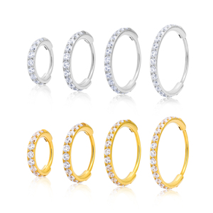 Anillo de Titanio ASTM F136 para <span class=keywords><strong>Piercing</strong></span>, <span class=keywords><strong>Aro</strong></span> Segmentado con Piedra CZ, Clicker para Nariz, Pezón, Cartílago de la Oreja, Tragus, Hélix, Labio, Joyería Corporal - Product Image 1