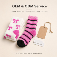 Chaussettes mi-mollet douces et moelleuses pour femme, motifs cœurs, pois et nœuds variés, chaudes et confortables pour l'hiver, vente en gros