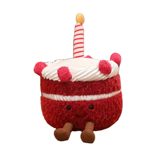 Jouet en peluche gâteau aux fraises très populaire, cadeau d'anniversaire, en tissu super doux, rembourré en coton PP, jouet pour enfants - Product Image 6