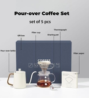 Winnel 2023 populaire intérieur extérieur voyage sac à café manuel cafetière ensemble 5 pièces 7 pièces cadeau arabe café thé ensembles