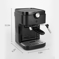 Machine à café expresso automatique programmable 1450W avec pompe 15 bars pour dosettes simples/doubles, cappuccino, latte, barista