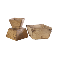 Chinois Antique Rustique Vintage Bois Massif Petite Boîte De Riz Mesure De Riz Petites Décorations Pour La Maison