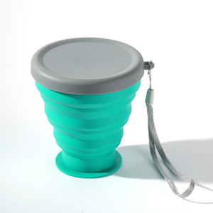 Taza plegable de silicona para viajes, deportiva, portátil, libre de BPA, con tapas - Product Image 2