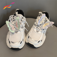 Belle maille gaze brodé papillon lacet charme Organza mousseline de soie chaussures Clips accessoires de décoration