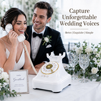 Téléphone rétro pour messages vocaux de style vintage, enregistreur de messages audio pour mariage, décoration de fête