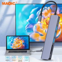 Concentrateur USB 7 en 1, adaptateur Type C 4K 30Hz, répartiteur 1 PD, station d'accueil pour ordinateur portable PC