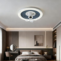Ventilateur de plafond LED en cristal personnalisable, directement de l'usine, avec pales invisibles, lampe ventilateur moderne à profil bas pour la maison