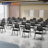 EGROspace Mobilier scolaire Salle de discussion Meilleure chaise de formation visiteur en plastique noir pour conférence