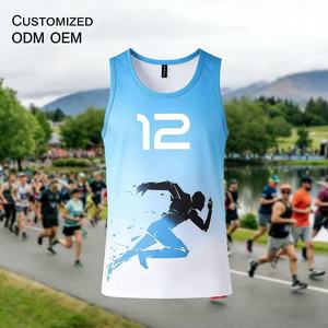 Camiseta Deportiva sin Mangas para Maratón, Sublimada, de Secado Rápido, con Estampado Completo, para Maratón de Colores - Product Image 1