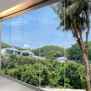 <span class=keywords><strong>Puerta</strong></span> corredera de acordeón de vidrio sin marco, <span class=keywords><strong>puerta</strong></span> de vidrio plegable para balcón, partición exterior, sin marco - Product Image 6