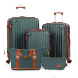 Ensemble de 5 valises de voyage à motif diamant avec sac extensible, <span class=keywords><strong>valise</strong></span> légère pour étudiants et voyageurs d'affaires - Product Image 2