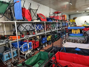 Xách Tay Có Thể Gập Lại Bãi Biển Xe Đẩy Tiện Ích Cắm Trại Kim Loại Vườn Xe Đẩy Tay Giỏ Hàng Ngoài Trời Wagon Xe Đẩy Với Nền Tảng Cấu Trúc - Product Image 5