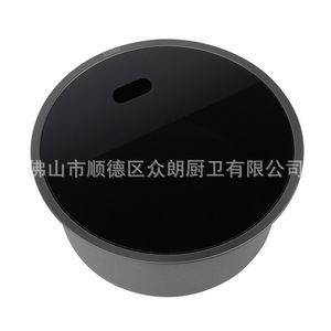 Zhonglang 304 Stainless Steel <b>Round</b> Sink Nano Black Drop In Single <b>Basin</b> Easy To Clean - Product Image 1