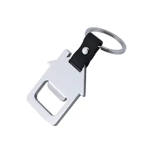 Keyring Metal Keyring Wholesale Personalized Customizable Keychain Custom Engraved Zinc Alloy Real Estate House Shaped Key Chain Blank Metal Keychain