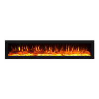 Cheminée électrique décorative moderne Longhua Flame de 40 pouces intégrée, sans chauffage