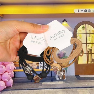 Coleteros de Pelo Trenzados con Pedrería Estilo Coreano, Colores Mezclados, Alta Elasticidad, Accesorio Casual para el Cabello, Hecho a Mano con Tela - Product Image 2