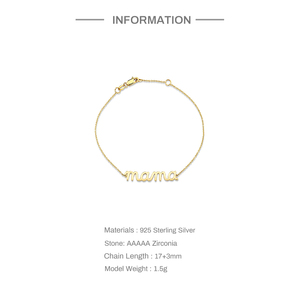 โรงงานเครื่องประดับ ROXI Daily Wear สร้อยข้อมือเงินแท้ S925 ประดับเพชรซิคอน 5A ตัวอักษร Mama ของขวัญสำหรับคุณแม่ปี 2023 - Product Image 3