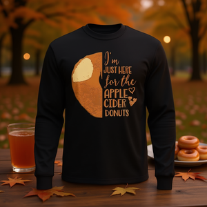 Camiseta de manga larga con cita de otoño y donuts de sidra de manzana, para el festival de otoño - Product Image 3