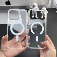 Coque personnalisée pour iPhone, transparente en acrylique, protection magnétique contre les chocs pour iPhone 18 17 16 15 14 Pro Max, vente en gros