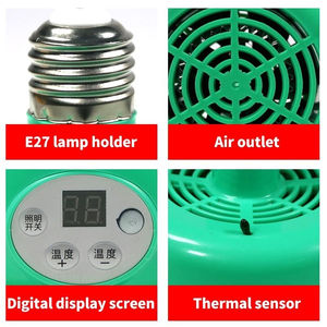 מכירה חמה דוד דגירה E27 מחזיק מנורה AC220V 300W מנורת חימום חימום ציפורים גידול נורה חוות בעלי חיים אור חם - Product Image 5