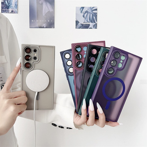 Funda Magnética <span class=keywords><strong>para</strong></span> Teléfono Samsung S24 S25 <span class=keywords><strong>Ultra</strong></span> S23 <span class=keywords><strong>S22</strong></span>, Carcasa Rígida de PC Mate Translúcida, Carga Inalámbrica, Protección Contra Impactos - Product Image 6