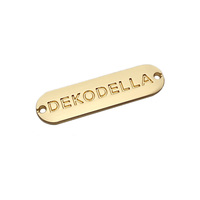 Etiqueta Metálica Personalizada para Ropa y Calzado, Grabado de Nombre y Logotipo, Etiqueta Metálica Texturizada con Cordón, Sin Níquel, con Pedrería