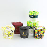Boîte à nouilles en papier à fond rond personnalisée, boîte à nouilles pour emballer les repas du midi, boîte à nouilles de 26 oz