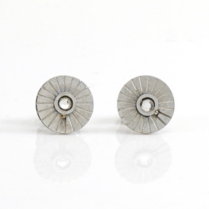 Fashion Stud Earrings Gold Steel Color Titanium Steel Geometric Star Design Round Line Minimalist European American Style - Product Image 3
