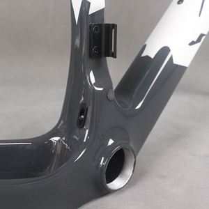 Full Hidden Disc Gravel <b>Frame</b> Carbon Fiber Gravel Bike <b>Frame</b> GR048 Gray and White Speckled Design T47 Bottom Bracket Custom - Product Image 6
