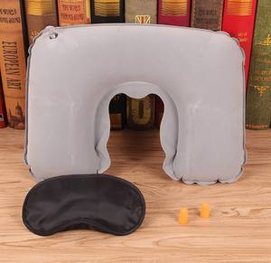 Conjunto de viaje 3 en 1, cojín inflable para el cuello, mascarilla para los ojos y 2 tapones para los oídos, almohada cómoda para viaje de negocios # SJT - Product Image 3