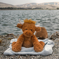 Couette en peluche personnalisée en forme de vache Longhorn et de vache Highland, super douce, avec rembourrage en coton PP et processus de broderie, unisexe, pour enfants, idéale pour les fêtes