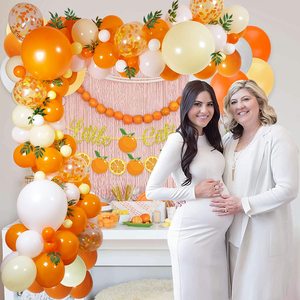Guirlande de ballons <span class=keywords><strong>orange</strong></span>, jaune et blanc Little Cutie avec feuilles de saule artificielles, décoration de fête pour baby shower sur le thème du soleil et des fruits <span class=keywords><strong>mandarine</strong></span> - Product Image 6