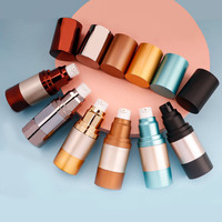Faible MOQ En stock Flacon pompe à vide 15 ml pour lotion, flacon compte-gouttes pour pigment de tatouage, en PET, OEM ODM, Vente en gros