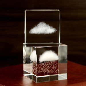 Cube 3D en cristal de Offre Spéciale nuages et gouttes de pluie, ornements de bureau, cadeau créatif de guérison - Product Image 2