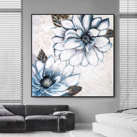 Personnalisé 100% Peint À La Main Épais Peintures À L'huile Abstraites Dropshipping Reproduction Toile Base avec Fleur Sujets À La Main