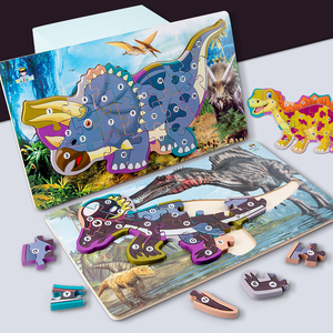 Lớn 3D gỗ khủng long Câu Đố Hội Đồng Quản trị chữ và số câu đố với bảng chữ cái tiếng Anh digitals tăng cường nhận thức cho trẻ em gia đình trò chơi - Product Image 4