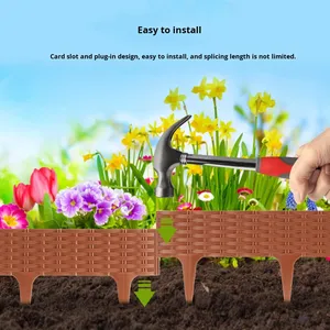 Selección Transfronteriza: Vallas de Jardín Modernas y Ecológicas con Marco de Plástico PP Negro, Decoración <span class=keywords><strong>para</strong></span> Jardines, Césped y Bordillos - Product Image 2