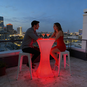 Modern LED Glowing Plastic <strong>Bar</strong> Table Color-Changing Waterproof Commercial <strong>Furniture</strong> for Mall Living Room <strong>Home</strong> Hotel Events - Product Image 3