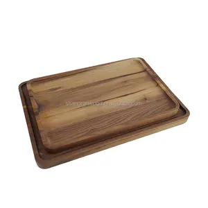 Plato nórdico de madera sólida, plato de cena de madera, venta al por mayor