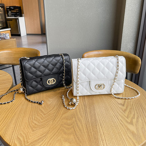 New <strong>Women's</strong> Crossbody <strong>Bag</strong> Small Fragrant Wind Lingge Golden Ball Chain Crossbody One <strong>Shoulder</strong> Versatile Small Square <strong>Bag</strong> - Product Image 1