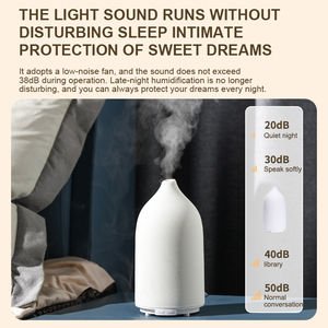 Vỏ gốm khuếch tán hương thơm với 3 chế độ phun, 2/4/8H hẹn giờ dẫn chỉ số, ấm màu vàng & 7-Color đèn LED - Product Image 3