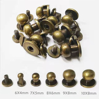 4/5/6/7/8/9/10MM tombol bulat paku keling logam kepala biarawan sekrup kancing paduan paku gesper Tack kain tombol tas Kerajinan Kulit