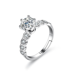 <span class=keywords><strong>Anello</strong></span> di Diamanti Moissanite D-color <span class=keywords><strong>da</strong></span> <span class=keywords><strong>1</strong></span> <span class=keywords><strong>Carato</strong></span>, Design a Nido d'Ape, Regolabile, per Matrimonio, <span class=keywords><strong>con</strong></span> Certificato GRA - Product Image 6