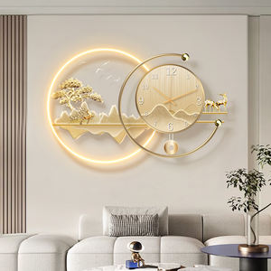 Horloge Murale à Balancier Créative de Luxe 62x37cm avec Veilleuse LED, Rétroéclairage, pour Salon Salle à Manger Dropshipping DDP - Product Image 6