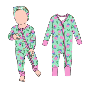 Maßgefertigte Cartoon-Muster Baby Bambus-Pyjamas Großhandel Komfortable und Weiche Bambus-Baby-Pyjamas Großhandel Neugeborenen-Baby-Strampler - Product Image 3