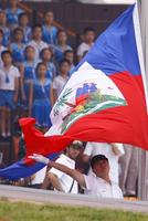 Vente en gros drapeau haïtien imprimé 3x5ft 90x150 cm drapeau national haïtien