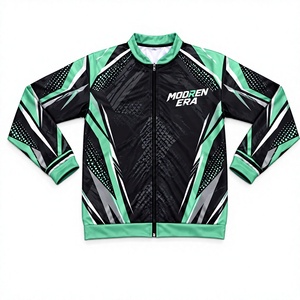 Chaqueta deportiva personalizada sublimada en verde menta y negro con cremallera completa, ropa deportiva premium, fabricante mayorista, proveedor directo de fábrica - Product Image 1