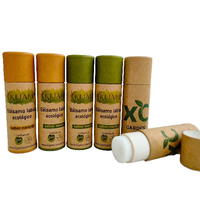 100% Biodégradable Uni Brun Kraft Baume À Lèvres Papier Tube Push-up Déodorant Bâton Conteneurs Disparaissant Impression Manipulation