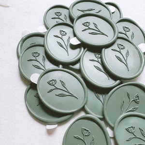 Nhà Máy Biểu Tượng Tùy Chỉnh Màu Sắc Kích Thước Đơn Giản Hoa Hình Bầu Dục Sáp Con Dấu - Product Image 4